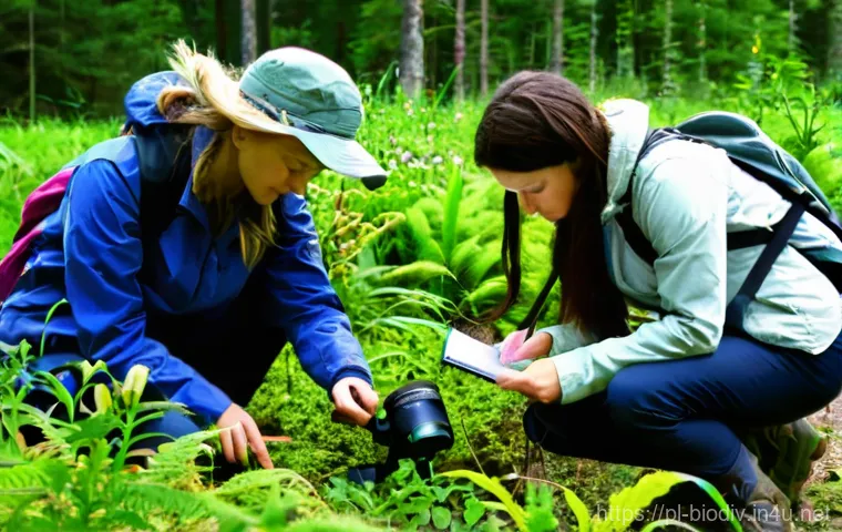 생물다양성 보전 자격증 취득 후기 - **A Serene Moment in a Polish Forest:** A young woman, appearing to be in her early twenties, is sta...
