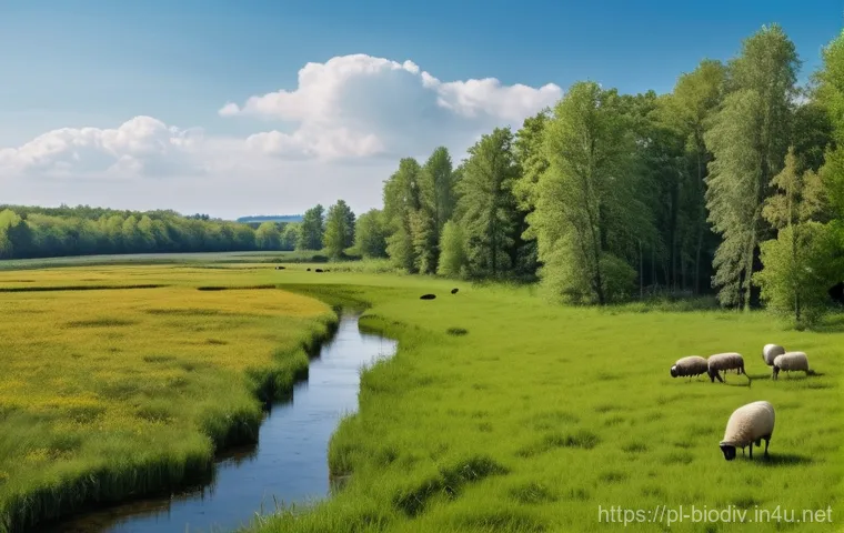 생물다양성 보전 정책 분석 - **Prompt:** A vibrant, sun-drenched wildflower meadow in rural Poland, bustling with life and human ...
